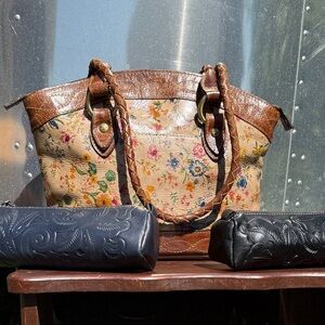 Patricia Nash Zorrita Prairie Rose Floral Leather (Handbag only)
